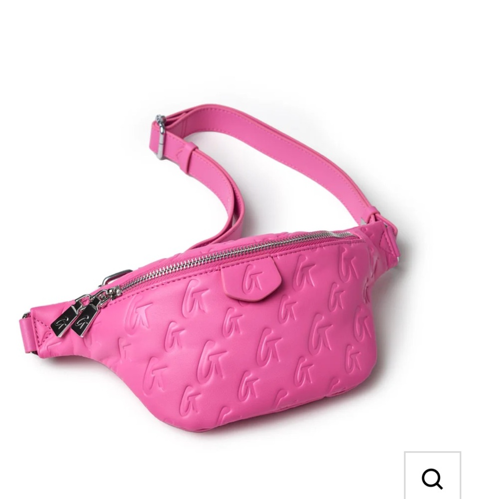 Pink Embossed Women's Mini Belt Bag